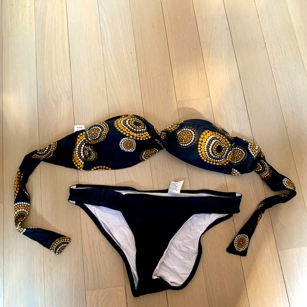 LSpace bathing suit top with black bikini bottom